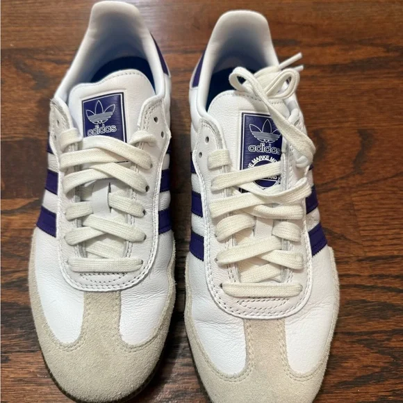 Adidas Samba OG White and Purple Shoes - Picture 5 of 5